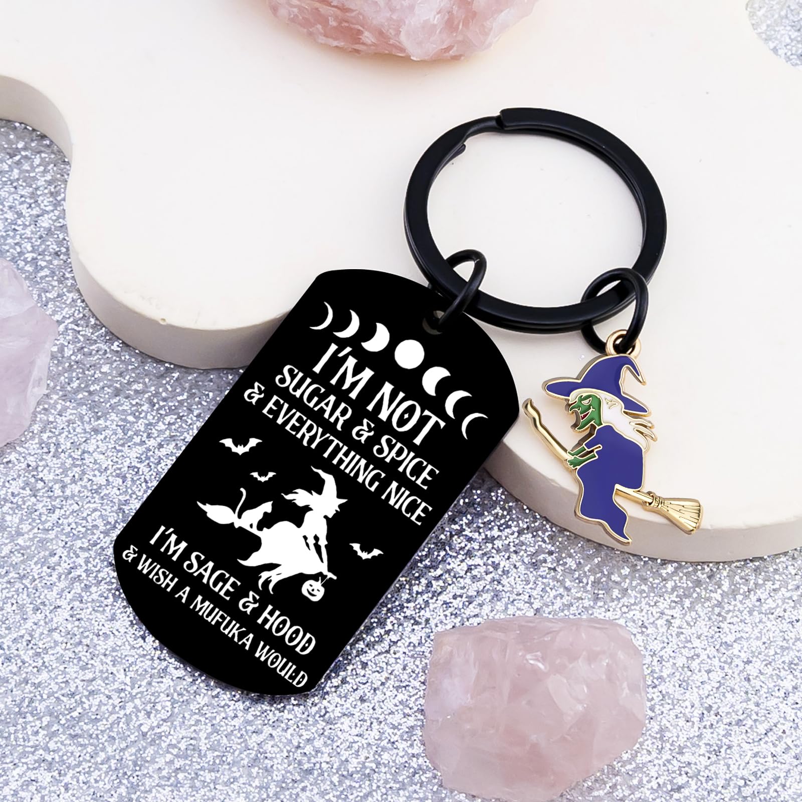 Witchy Gifts for Women Witchy Keychain Gifts for Witchcraft Lovers Decor Witch Accessories for Women Teen Girls Halloween Basket Stuff Birthday Wicked Gift Ideas