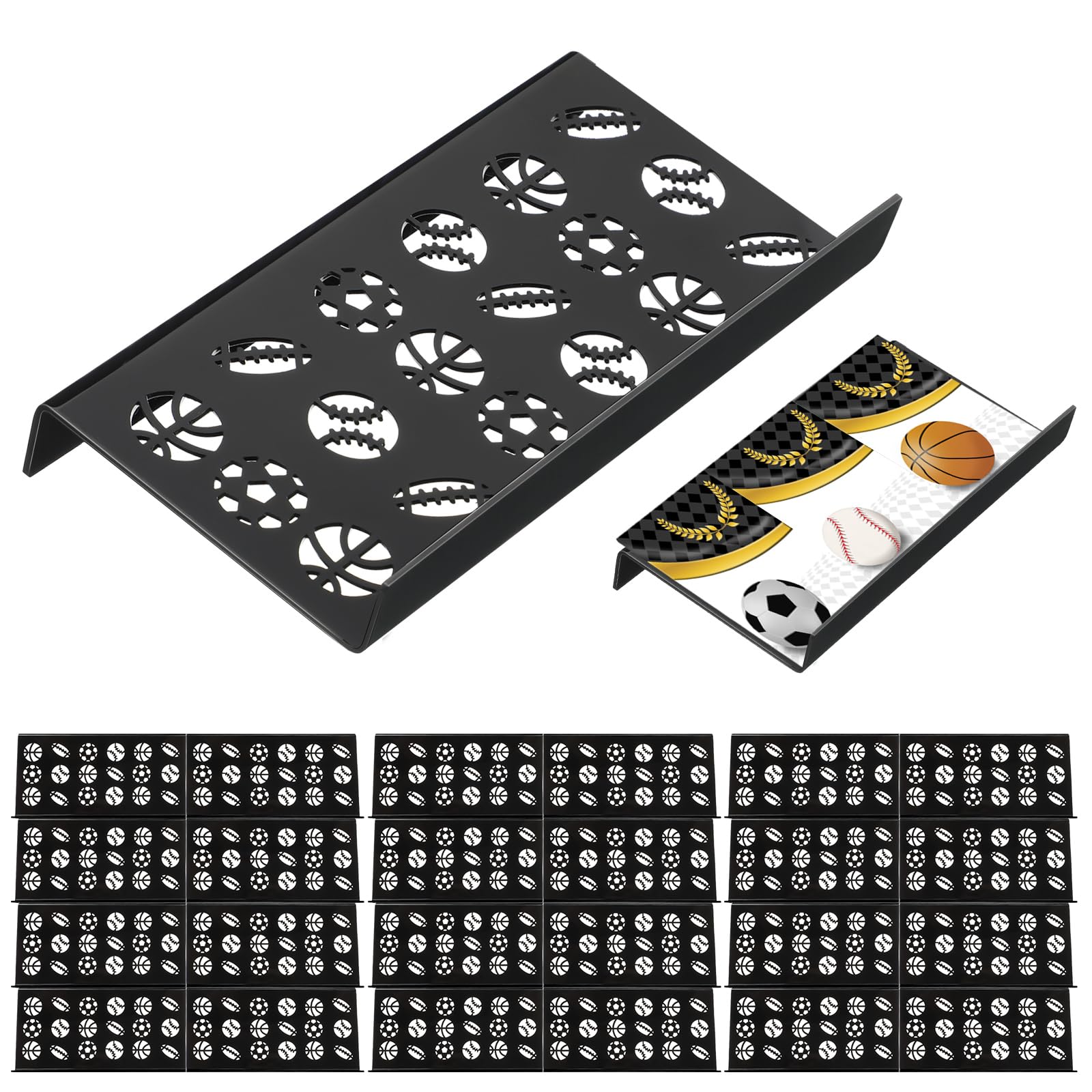 Yalikop 24 Pcs Trading Card Risers for Display Case, Ball Theme