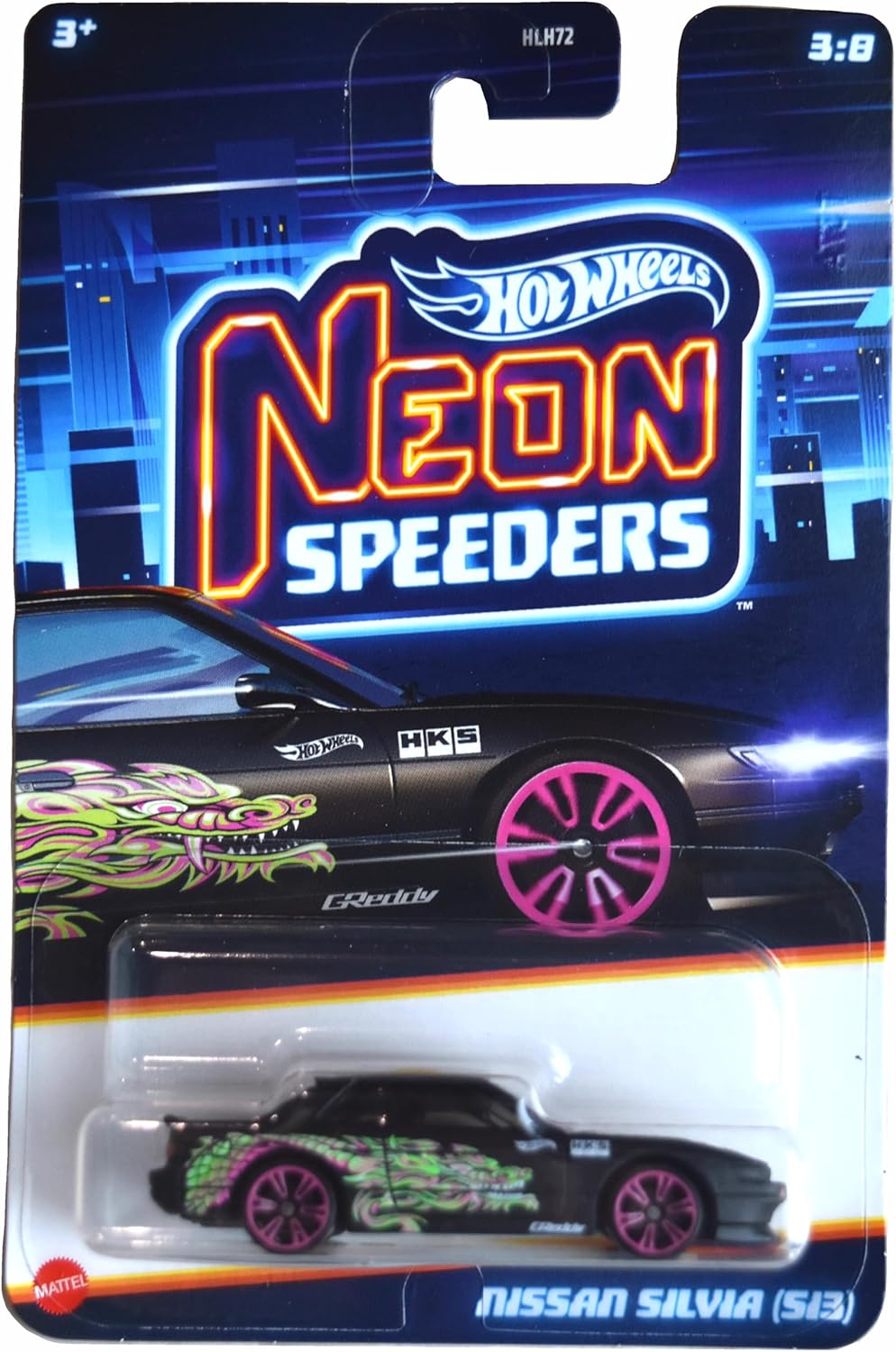 Hot Wheels Nissan Silvia, Neon Speeders 3/8 [Black]
