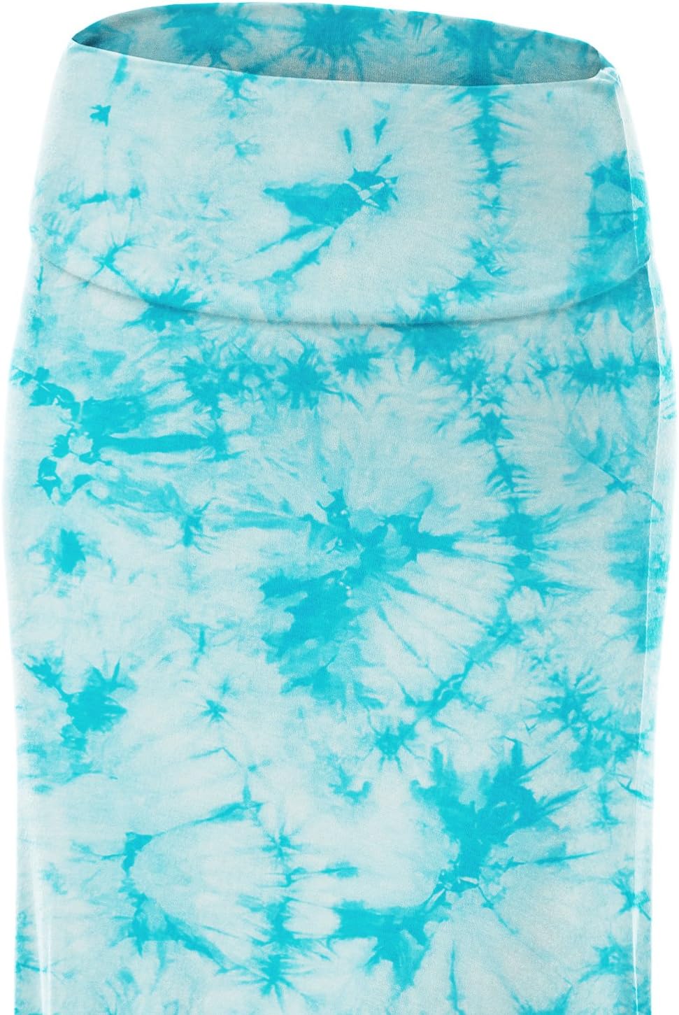 Lock and Love Women's Casual High Waist Solid/Tie Dye Fold Over Flowy Long Maxi Skirt - Image 3