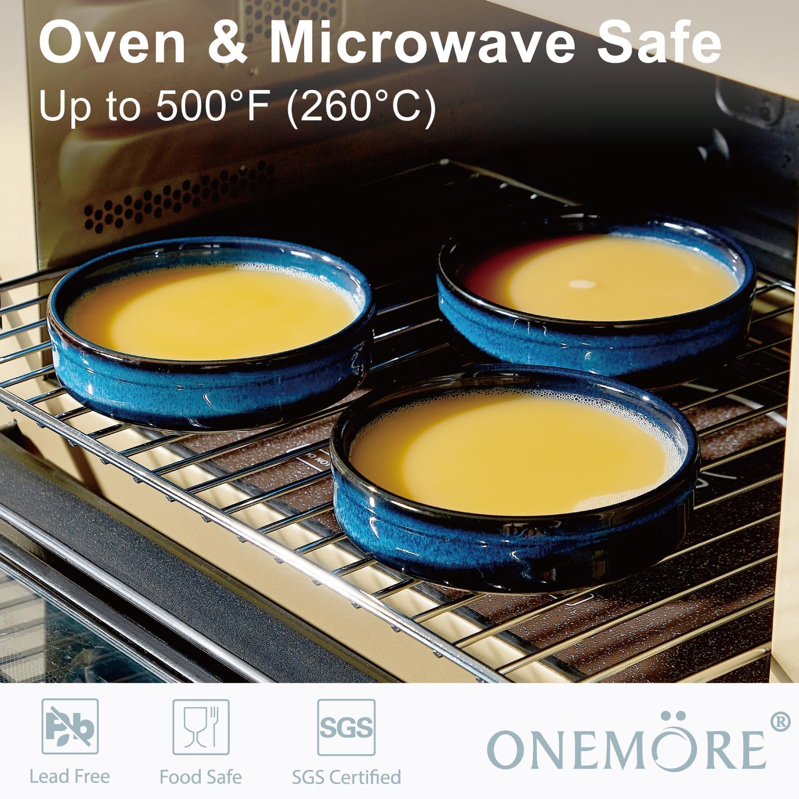 ONEMORE Ramekins - Ramequines de 4 onzas, aptos para horno