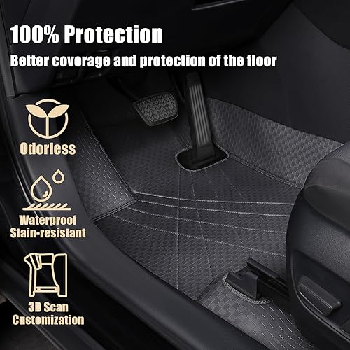 Miniatura 3 de EKR Juego completo de alfombrillas de automóvil de ajuste personalizado para Honda Civic Sedan 2016, 2017, 2018, 2019, 2020 y 2021, cuero sintético