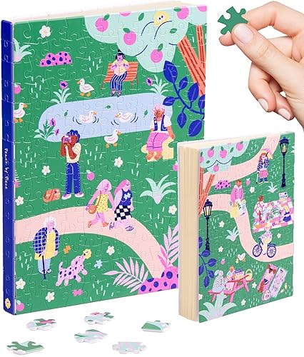 Miniatura 17 de PieceRelax Diario de rompecabezas A5 para adultos, funda de plástico para libro de rompecabezas de 300 piezas (incluye cuaderno), Alphonse Mucha