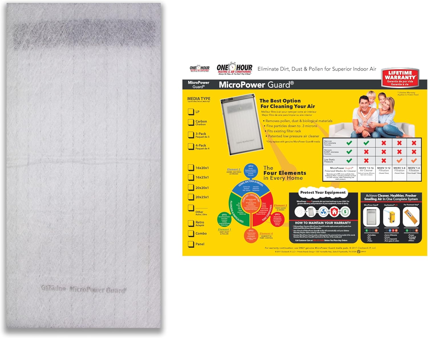 Genuine MicroPower Guard 16x25 1 4-pack Replacement Filters