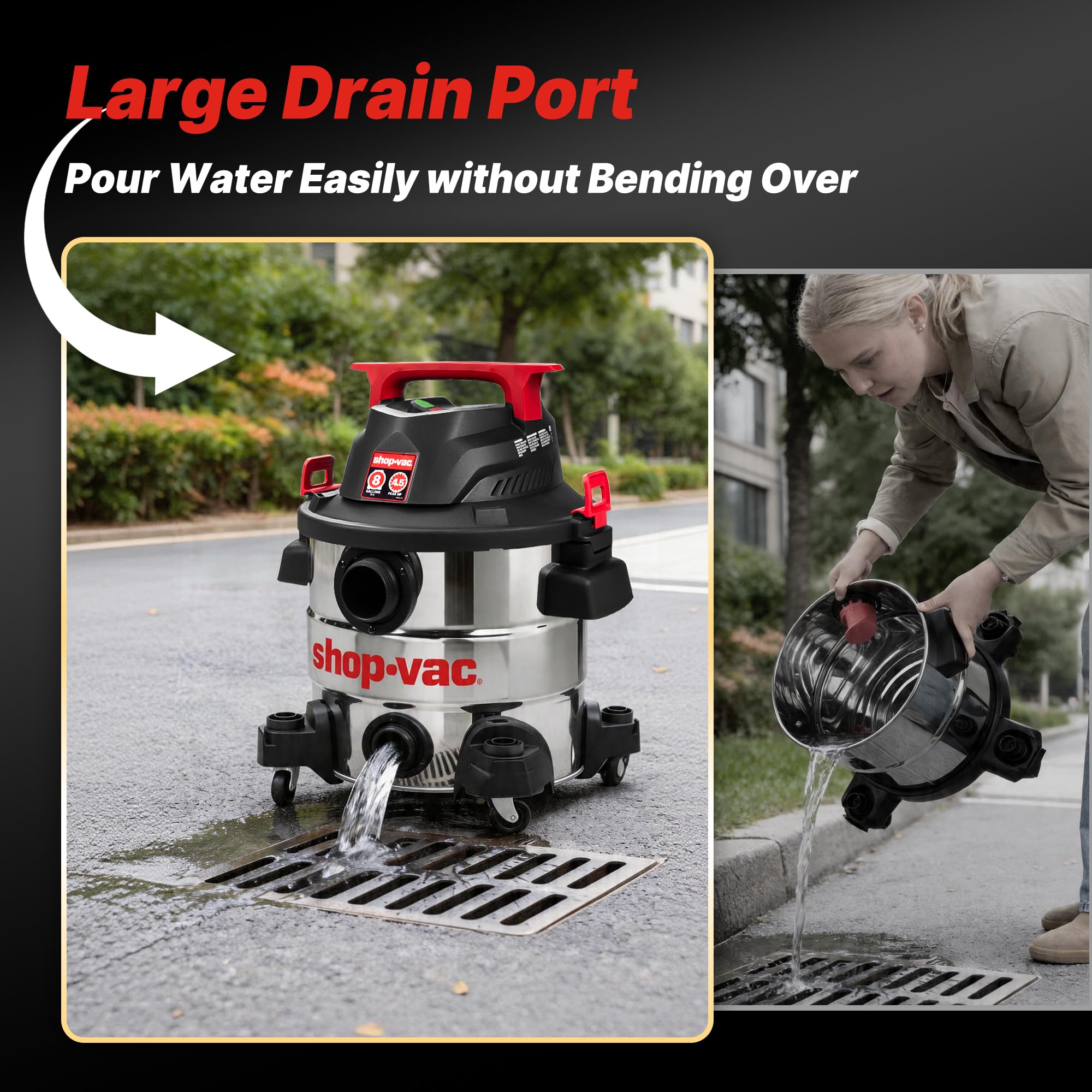 Shop-Vac 8 Gallon Wet/Dry Vacuum - Stainless Steel -5