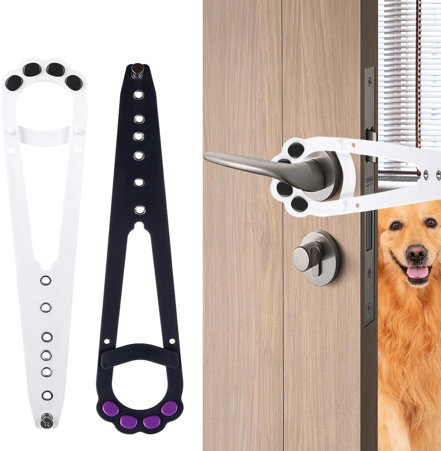 Cat Door Latch Holder, Keep Door Open 1.5" to 8", Let's Cats in and Keeps Dogs Out of Litter & Food, No Tool Required & No Wall Damage (1, White)