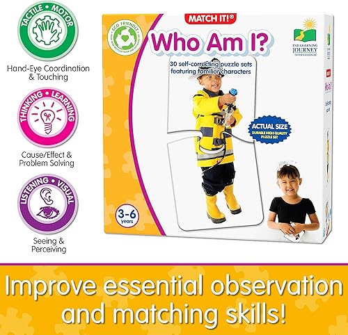 Miniatura 6 de Learning Journey International Match It! - Who Am I - Juego de rompecabezas autocorregidos, multicolor