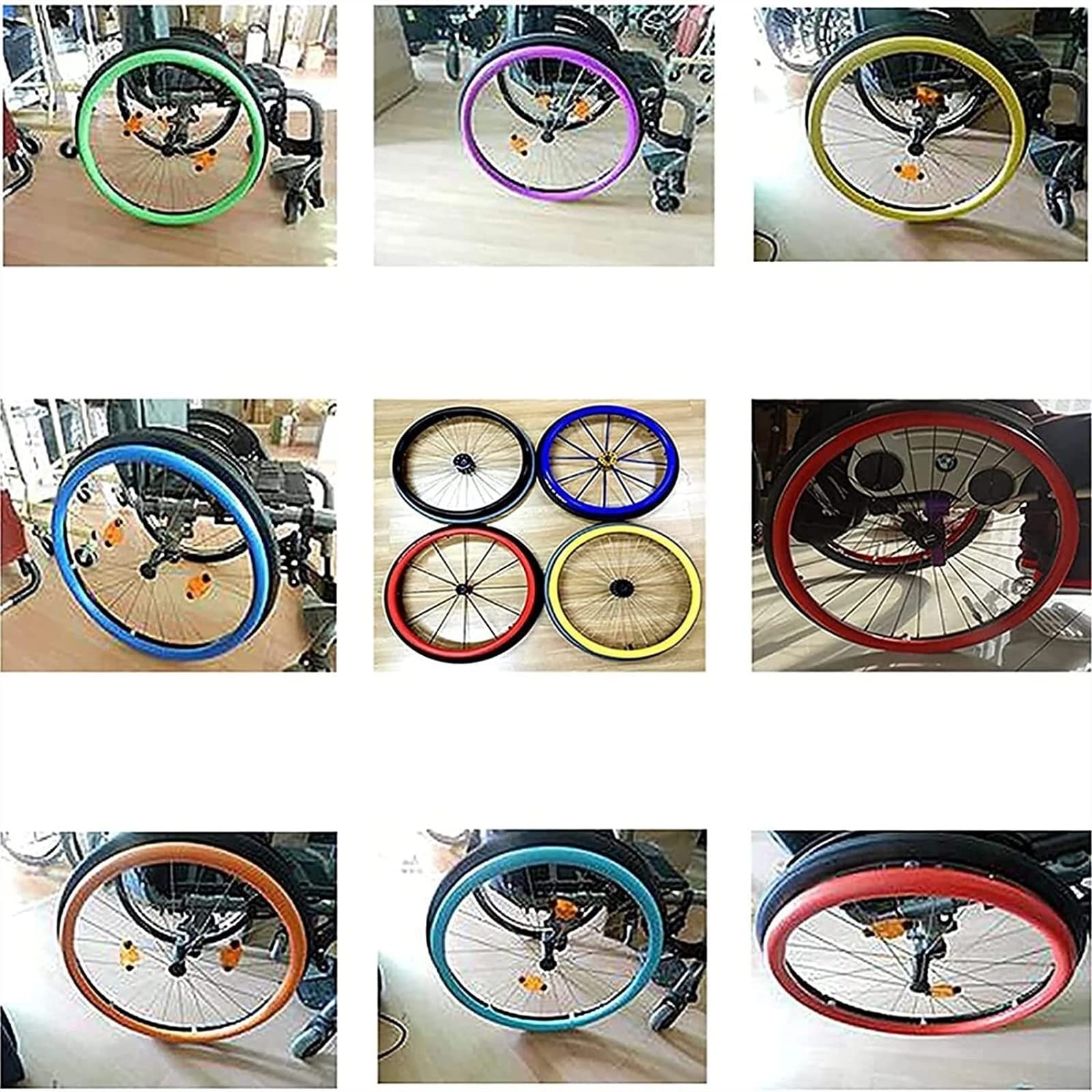 Wheel Sports Funda para Silla de Ruedas, Fundas para Llantas de Empuje para Silla de Ruedas, Funda Antideslizante Resistente al Desgaste/Empuje Manual - 1 par (Color: F, Tamaño: 22IN)