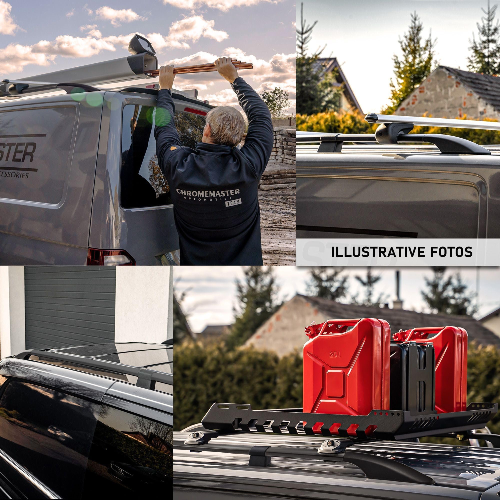 CHROMEMASTER | Dachrelinge Dachträger Kompatibel mit Nissan Primastar L1 KURZ 2021+; Geeignet zur Montage von Dachträgern, Dachboxen und Fahrradträgern | Einfache und Schnelle Montage | Aluminium