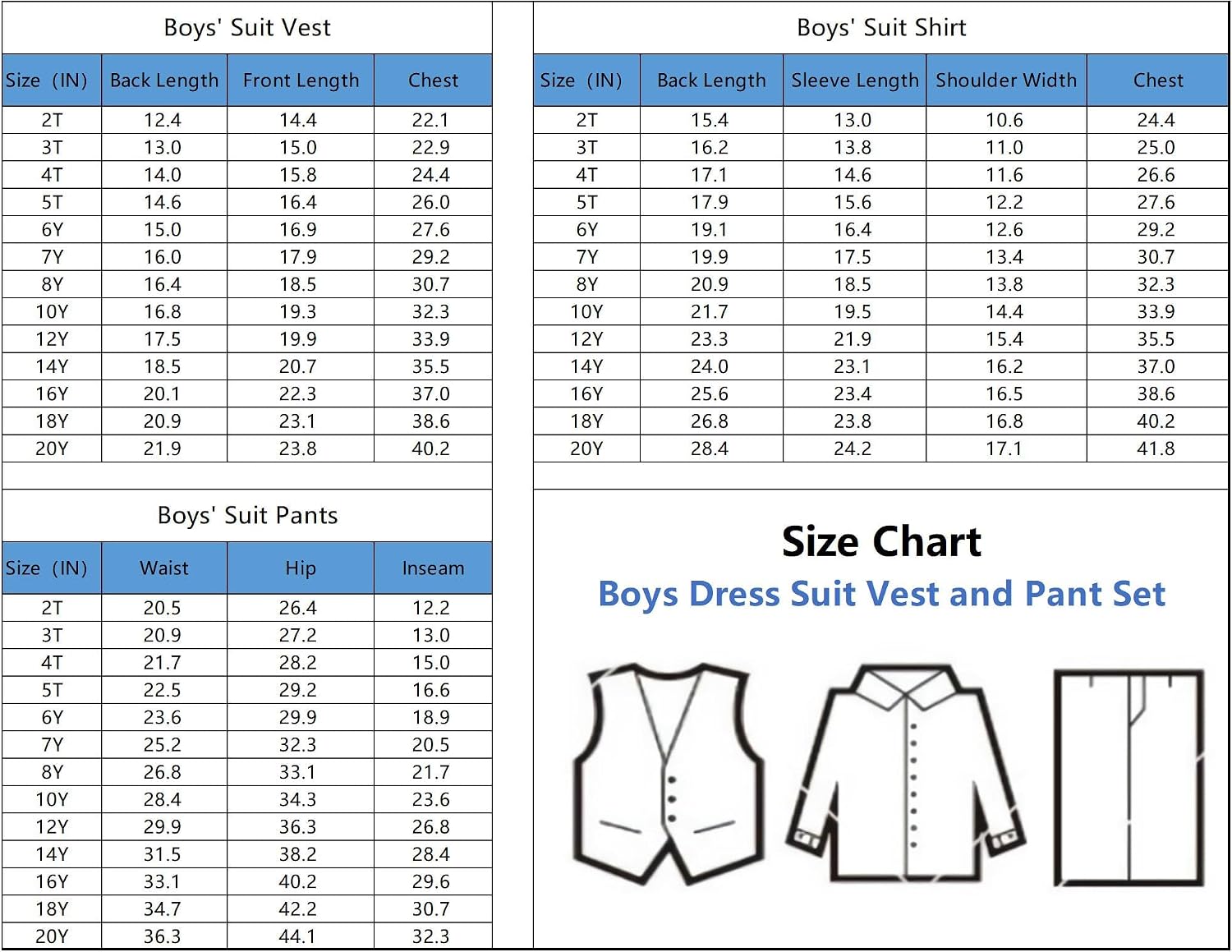 Boys Suit Kids Formal Wedding Tuxedo Dress Suits for Teen Boys Vest and Pants Set