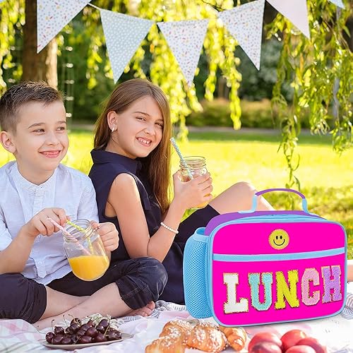 Miniatura 7 de RLGPBON Bolsa de almuerzo para niños, lonchera aislada para niñas y niños, bolsa de almuerzo para niños y adolescentes, bolsas de viaje lindas para