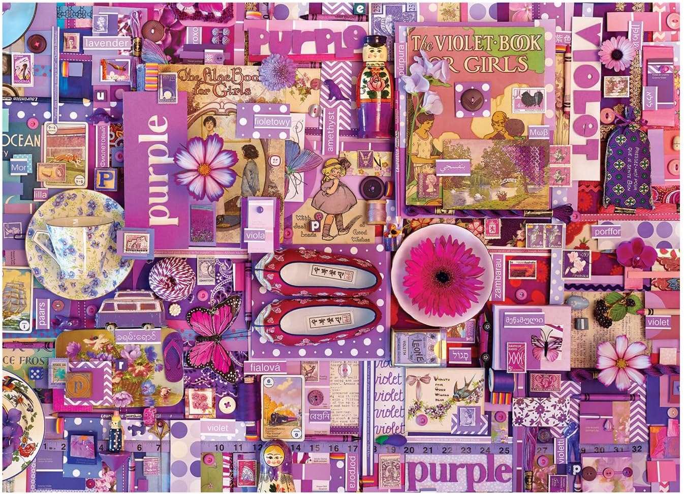 Cobble Hill 1000 Piece Puzzle - Purple - Sample Poster Included