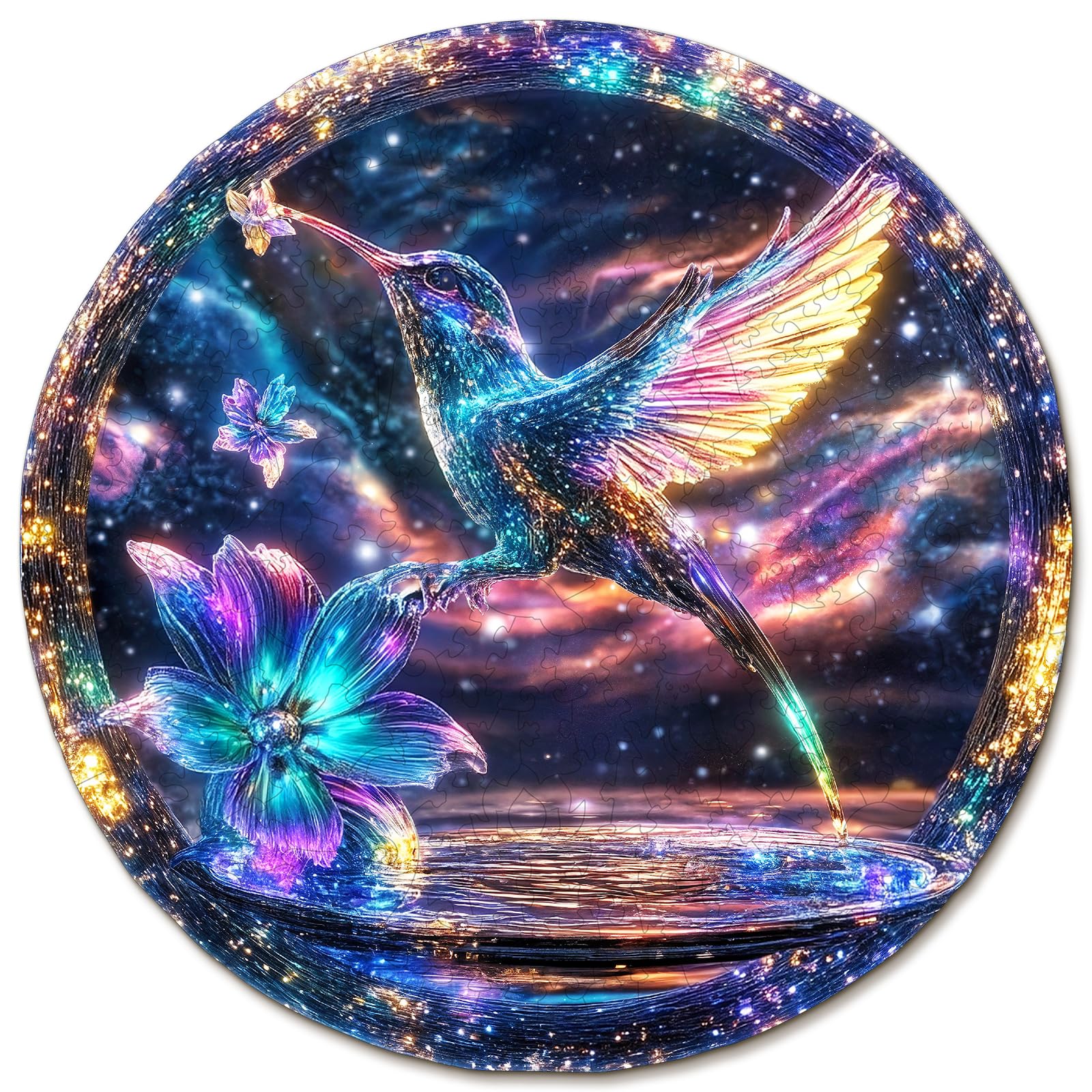 Rompecabezas de Madera para Adultos,295 Piezas Colibrí Irregulares Puzzle de Madera,Puzzles para Adultos con Caja de Regalo, Decoración del Hogar