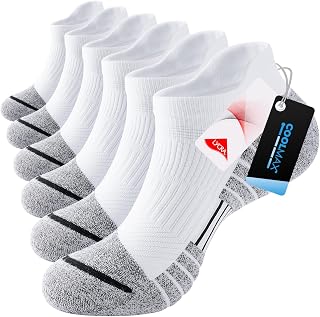 No Show Running Athletic Socks Coolmax Moisture Wicking Compression Cushioned Socks for Mens Women 3 Pairs