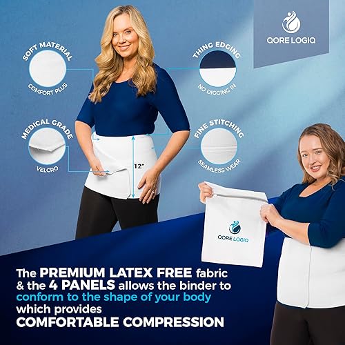 Miniatura 8 de Qore Logiq - Faja abdominal postoperatoria talla extra grande para hombres y mujeres más grandes banda posparto para el vientre prenda de compresión