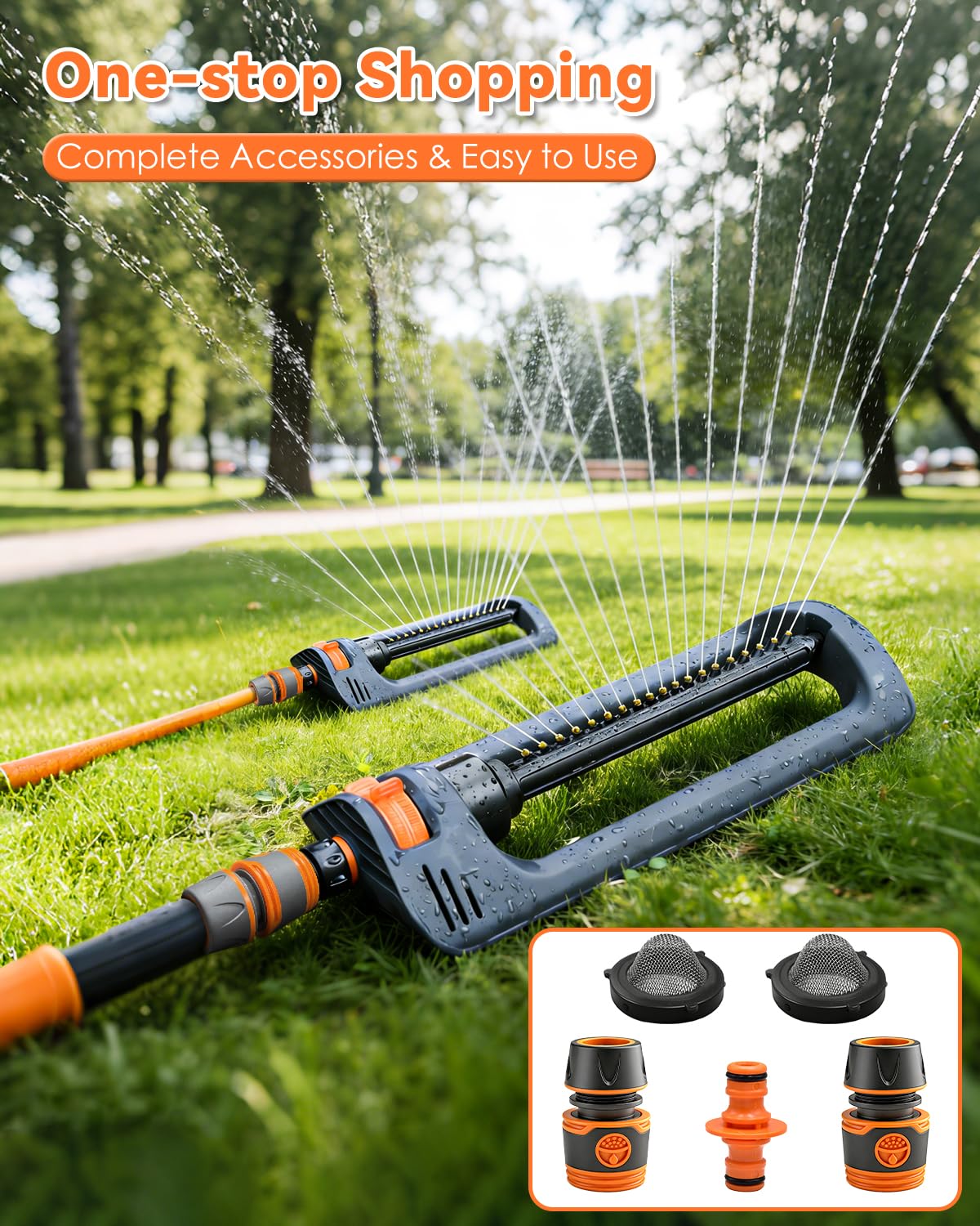 Cloudvalley Pulvérisateur, 19 sorties d'eau, équipé de raccord rapide pour tuyau, pulvérisateur de jardin, large zone de pulvérisation, arrosage uniforme