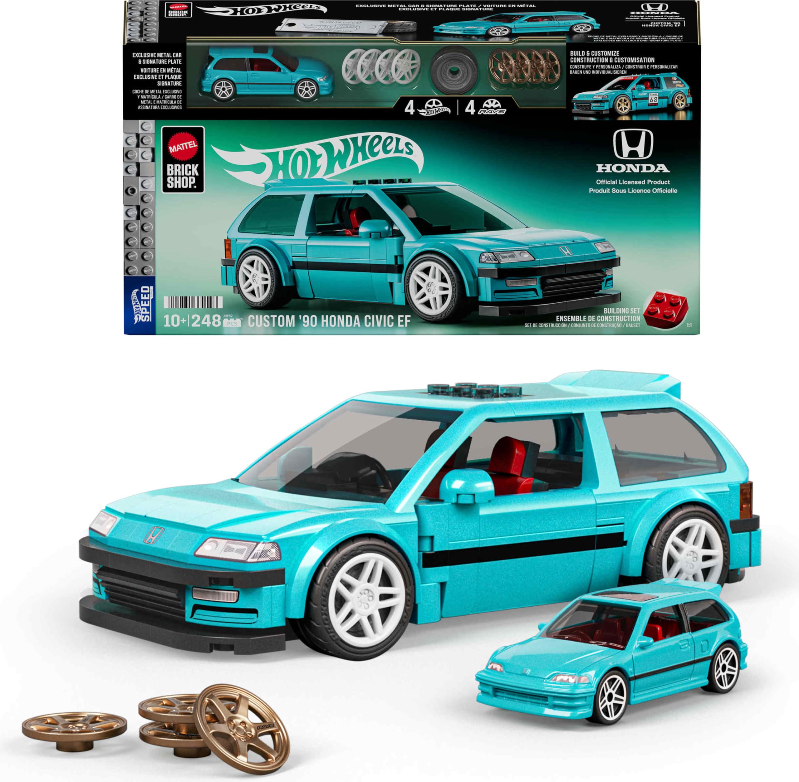 Mattel Brick Shop Hot Wheels Speed Series Building Set, Custom '90