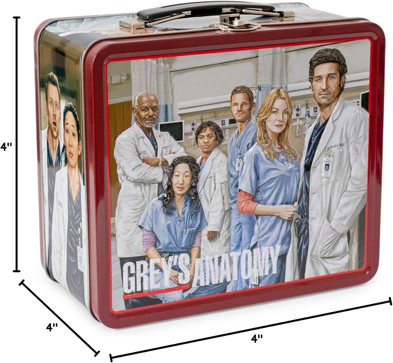 Retro Style Metal Tin Lunch Box Tote | Reusable Bag, Storage Organizer Container, Bento Box Accessories | Official TV Show Collectible | 8 x 7 x 4 Inches - Image 9