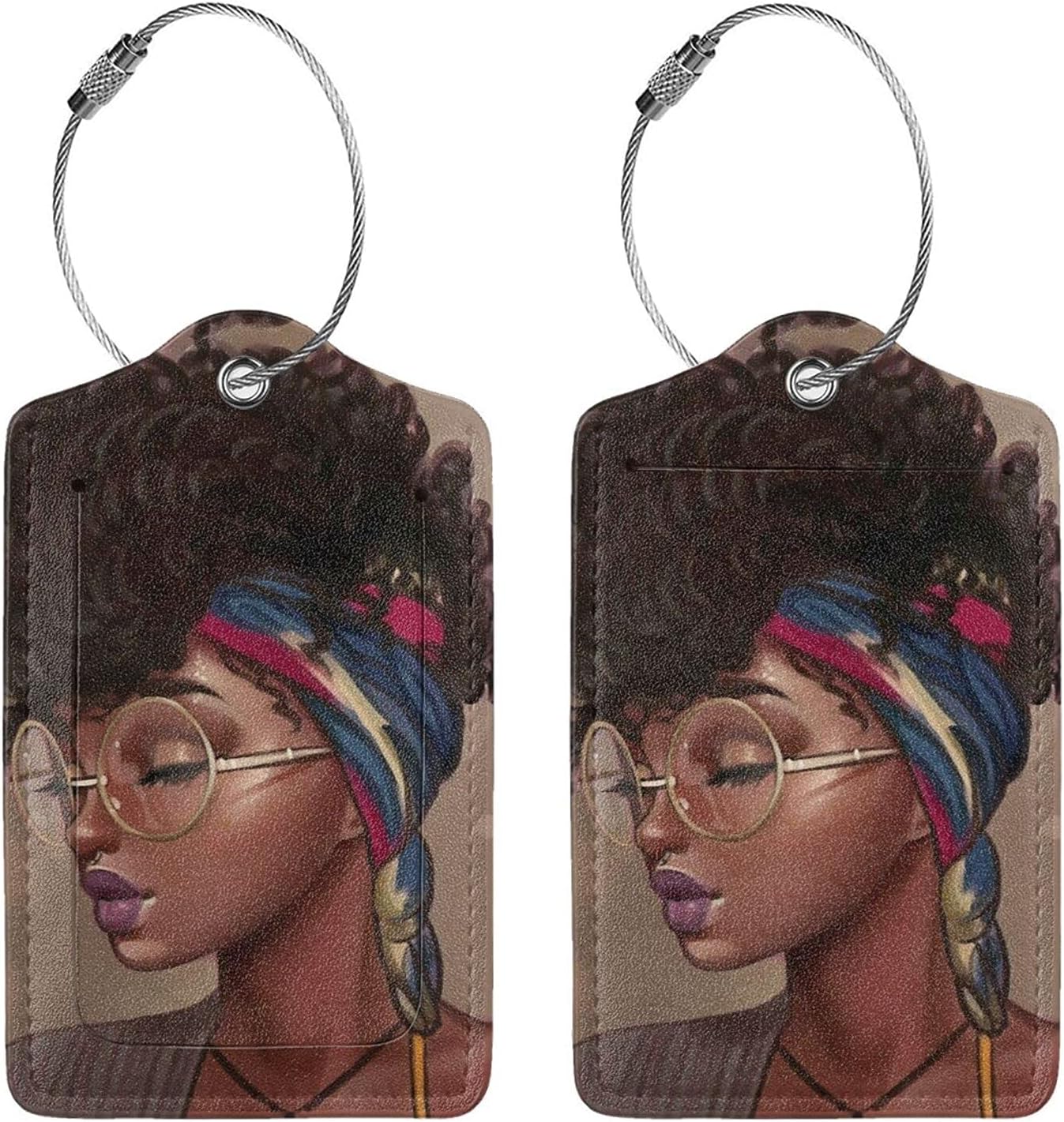 Leather Luggage Tag Set of 2 PCS,Bag Tags Suitcase Tags