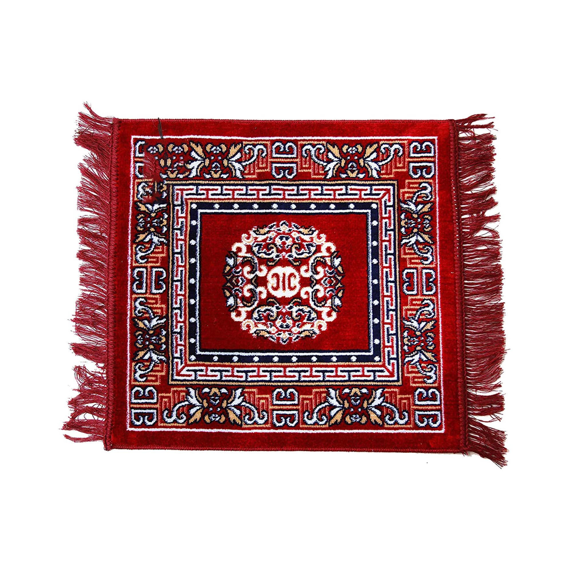 HOMITURE Elengant Velvet Prayer Mat Single Piece 60 X 60 Cm Anti Slip Square Pooja Aasan Sitting Room Bethak for Home Ideal for Prayer Yoga Meditation Pack of 1-image-9