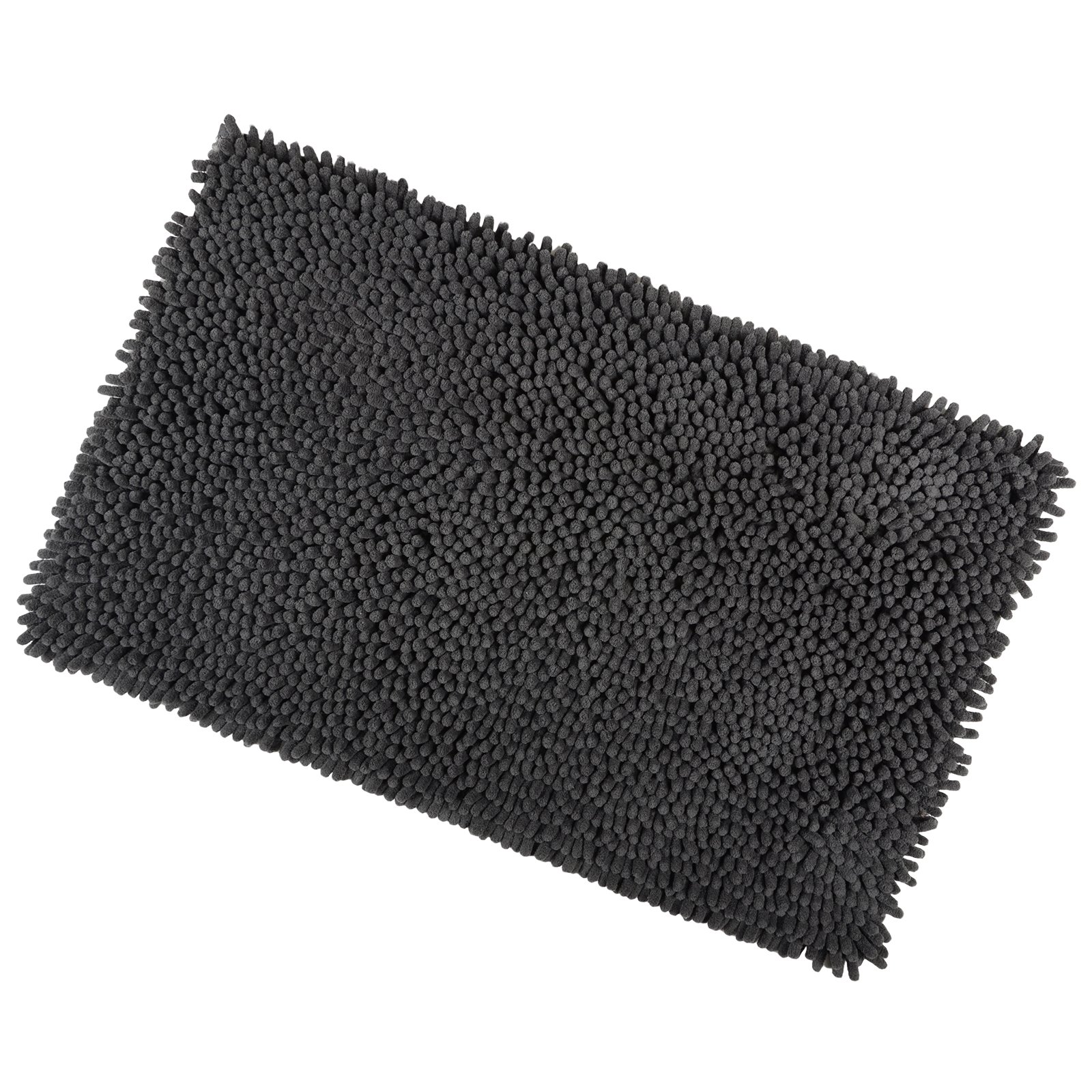 Slate Shaggy Microfibre Bathroom Shower Bath Mat Rug Non-Slip Backing 50x80cm