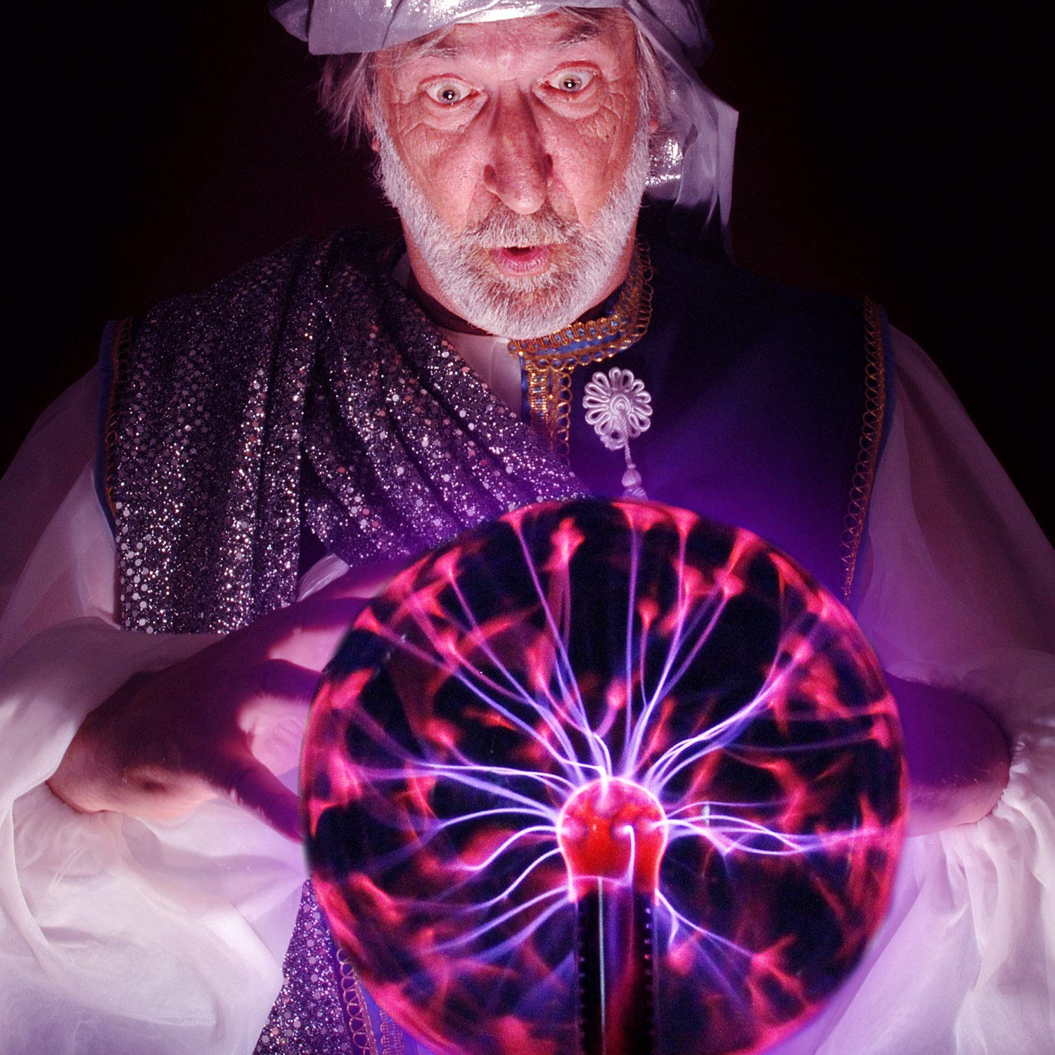Hooyi SZCQ 20,3 cm Magica Plasma Ball Touch Sound Sensitive Lampada da Tavolo Lampada da Tavolo Nebulosa Sfera Fulmini Globo Decorazione Casa Magica Palla elettrostatica Lampeggiante Sfere
