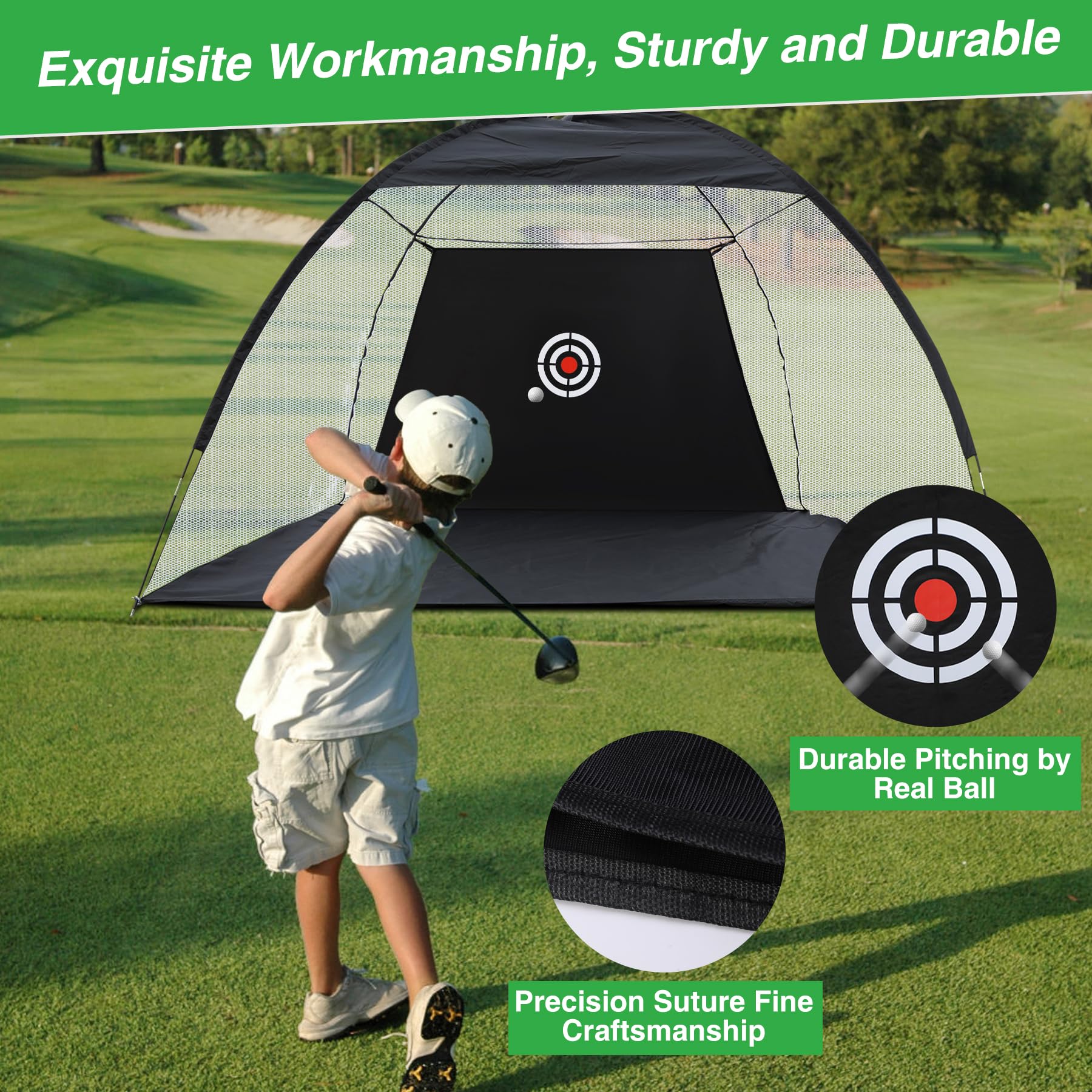 REDCAMP Golf Target Cloth 7.8x5x3.6FT, Golf-Netz übungsnetz for Replacement Target Hitting Net,Zielscheibe für Netz, Practice Trainingsnetz Aids Indoor Outdoor for Indoor Outdoor Hinterhof