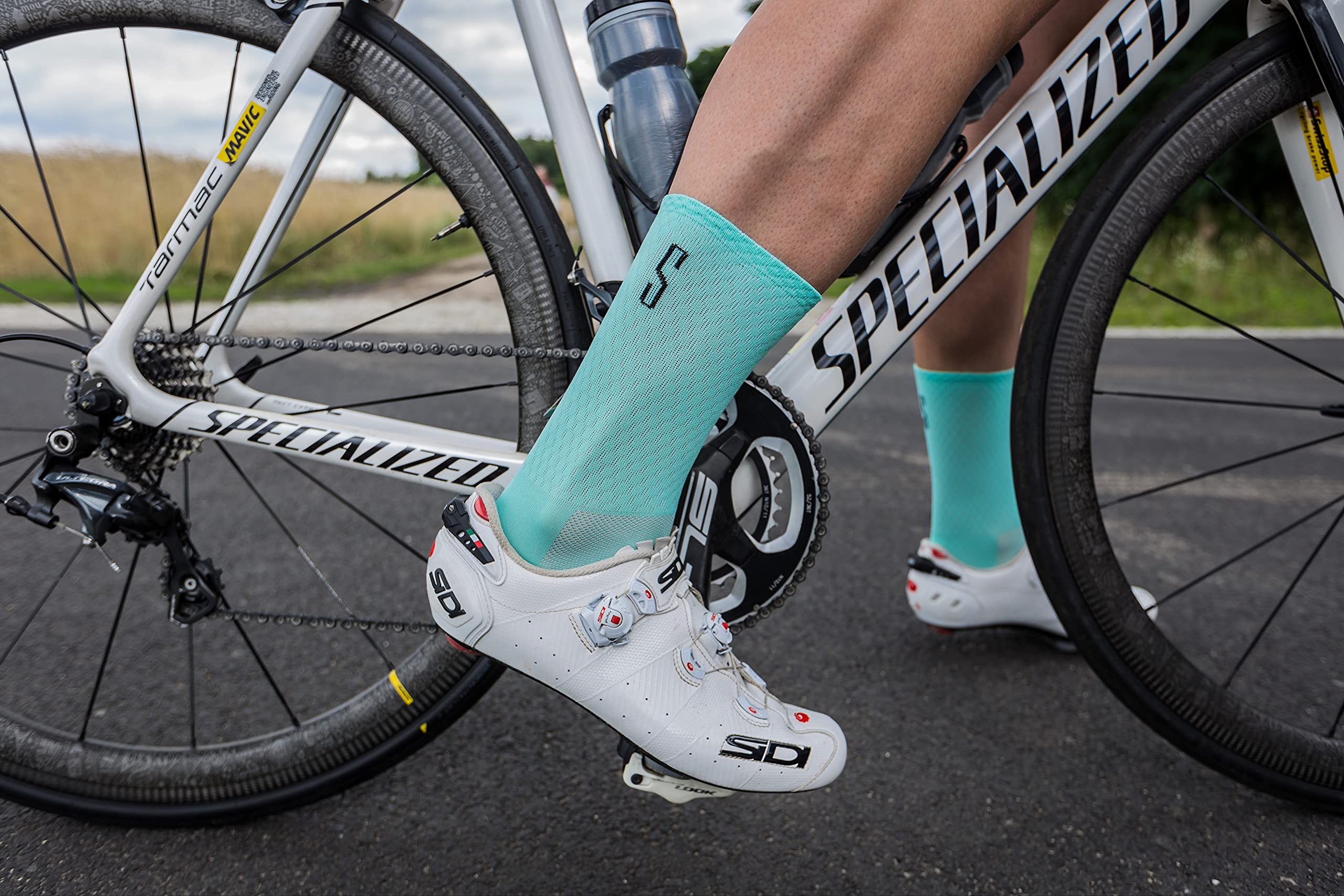 SUPPORT calzini da ciclismo da uomo tecnologia traspirante antiscivolo accessori monocolore