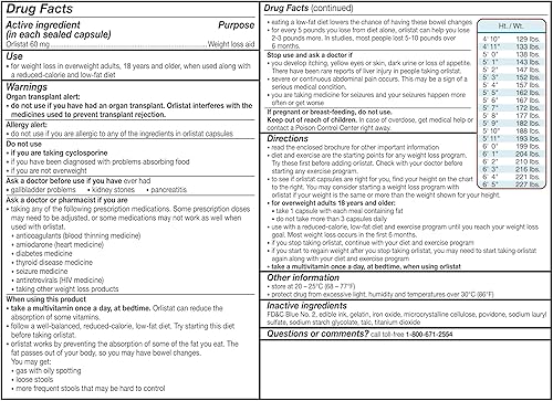 Miniatura 8 de alli Weight Loss Diet Pills Orlistat 60 mg Capsules Non Prescription Weight Loss Aid 120 Count Refill Pack