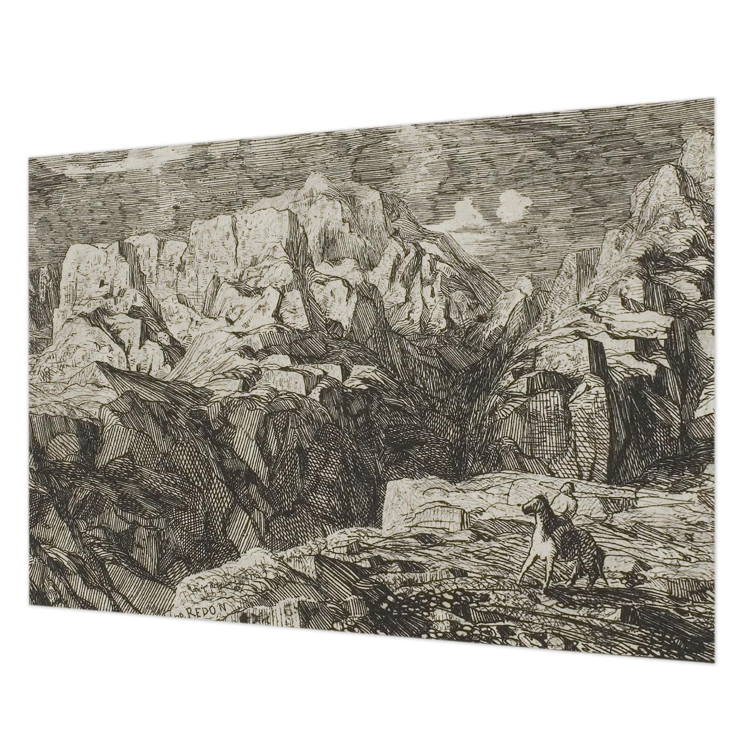 Décoration murale paysages de montagne en tapisserie intissée facile à nettoyer