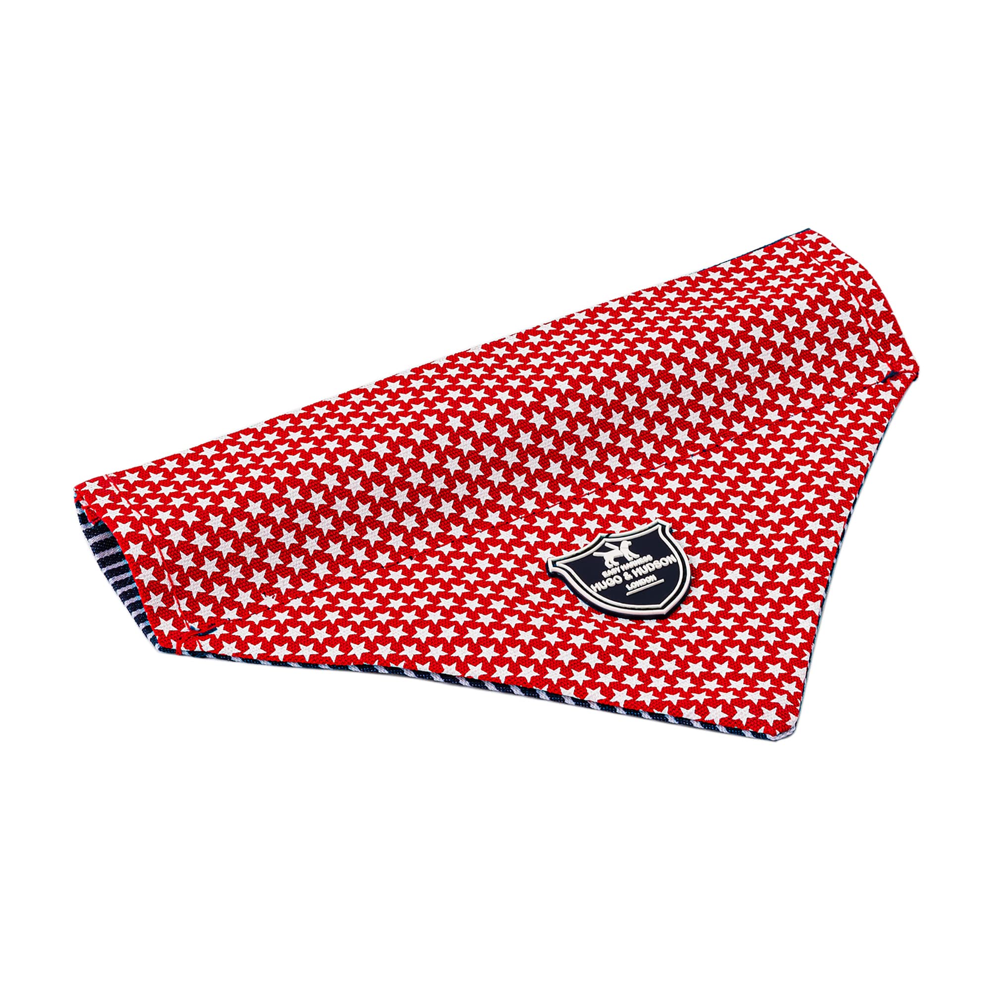 HUGO & HUDSON Pañuelo para Perro, pañuelo Triangular de Tela Lavable, Estrella roja, L