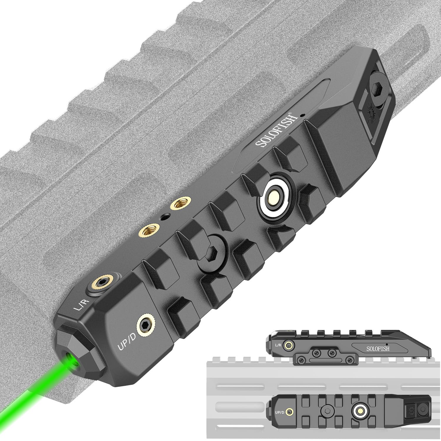 SOLOFISH Green/Red/Blue Laser Sight, Rechargeable, (Laser Output is <5mW, Cla...