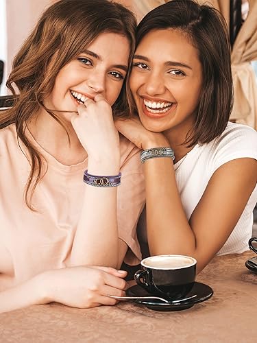 Miniatura 6 de Long tiantian Heart Leather Bracelets for Women Boho Western Jewelry for Women Cowboy Vintage Jewelry PinkRed Wrap Cuff Bracelets Valentines Day