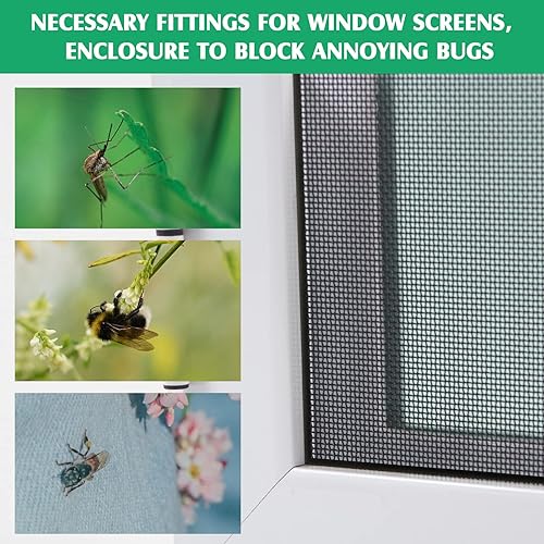 Miniatura 12 de Spline de pantalla plana de vinilo de 0.315 pulgadas de ancho con 20 clips de retención de pantalla, parte inferior plana y borde superior curvado