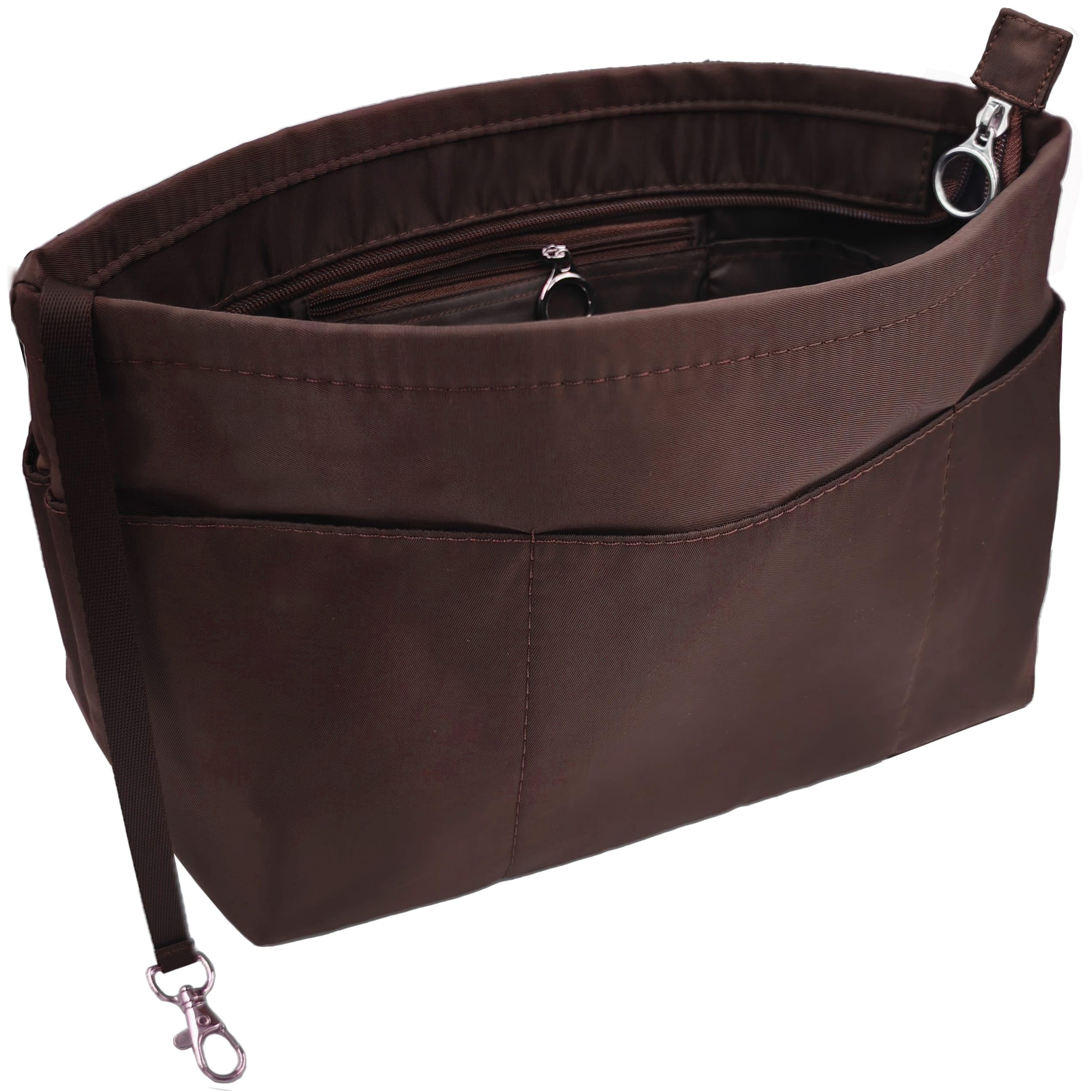 Time Wing Purse Organizer Insert Tote Handbag Divider, Medium, Coffee