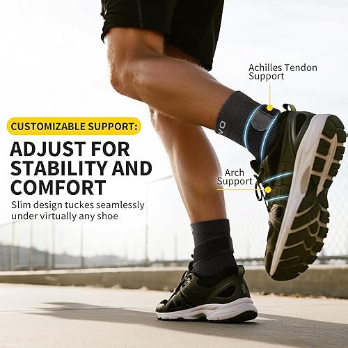 Vista 41 de CAMBIVO 1 par de tobilleras para hombres y mujeres, calcetines de compresión de tobillo para dolor de pies, uso diario, fitness, trabajo, alivio