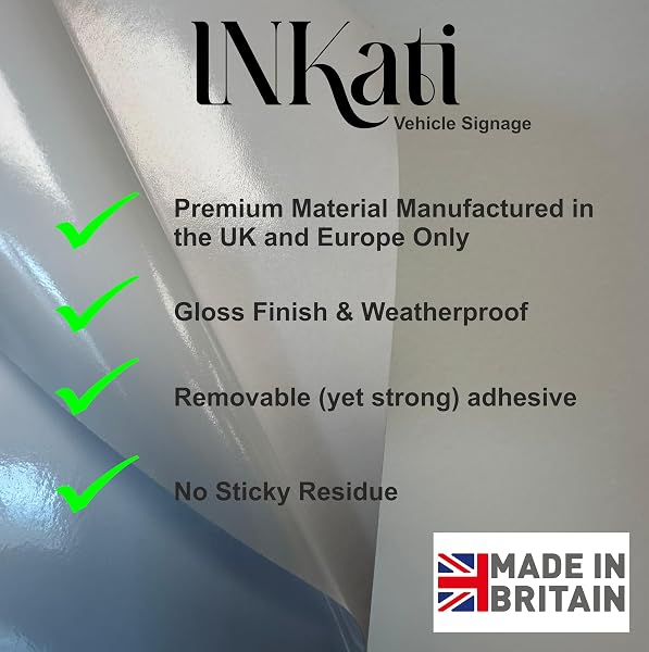 INKati UK Car Stickers 3-Pack Official Size - Incl UK Number Plate Stickers/UK Sticker for Driving Abroad/UK Car Stickers for Europe/GB Stickers for Car Europe/UK Number Plate Sticker (3pk UK) - 3
