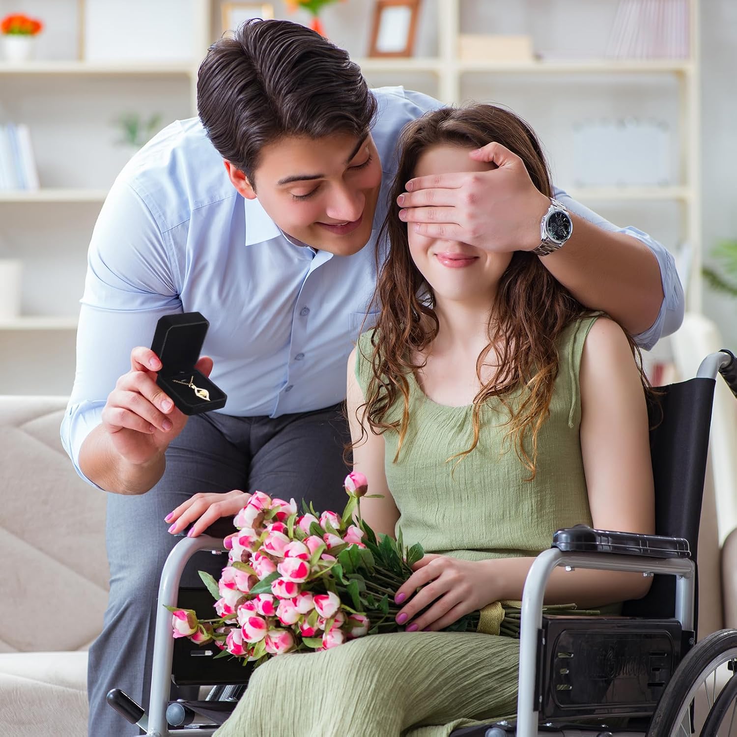 Sureio 24 Pcs Valentine's Day Velvet Jewelry Gift Boxes Bulk for Necklace Pendant Ring Earring Display Case Wedding (Black) - Image 4