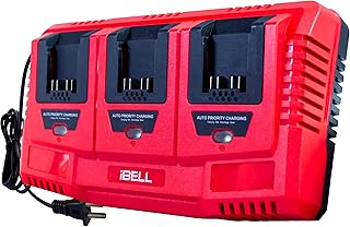 iBELL One Power Series Li-Ion Tri Charger |3 Slot 21V Battery Charger with USB Port| 65W Fast Charging | 3A Output | AC 100-240V~ 50/60Hz Input | Prio