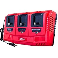 iBELL One Power Series Li-Ion Tri Charger |3 Slot 21V Battery Charger with USB Port| 65W Fast Charging | 3A Output | AC 100-240V~ 50/60Hz Input | Prio