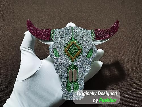 Miniatura 5 de Molde de frescor para automóvil de calavera de toro molde de silicona para hacer cuentas de aroma frescos apto para horno resina epoxi hecha a mano