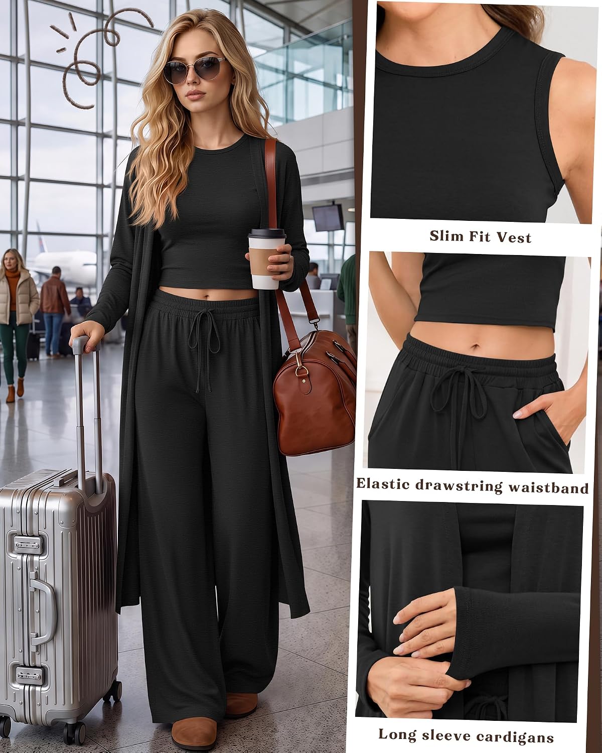 3 Piece Lounge Sets for Women Airport Travel Outfits 2026 image 5