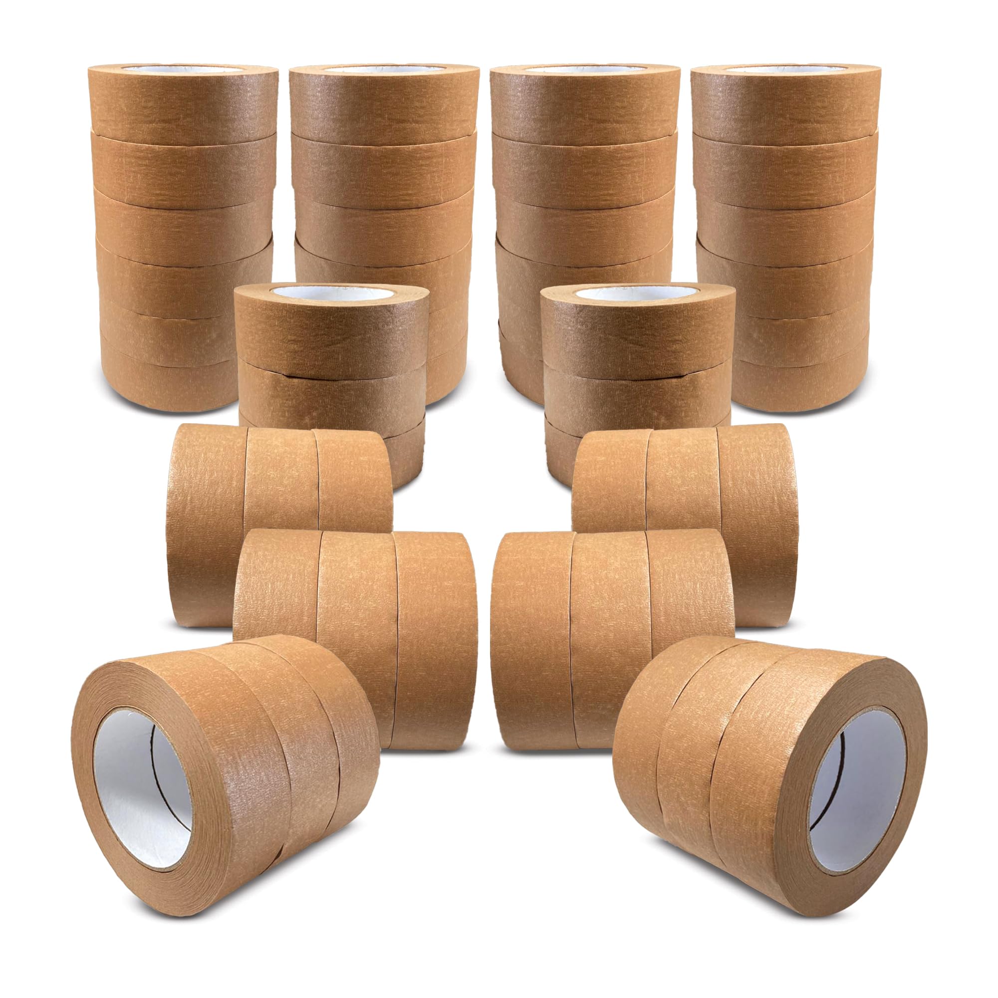JeeJaan® 48 Rolls of Kraft Brown Paper Tape 38mm x 50m Strong Eco-Friendly Self-Adhesive Paper Tape for Packing Shipping and Parcel Sealing Durable Recyclable Perfect for Boxes and Wrapping — image 1