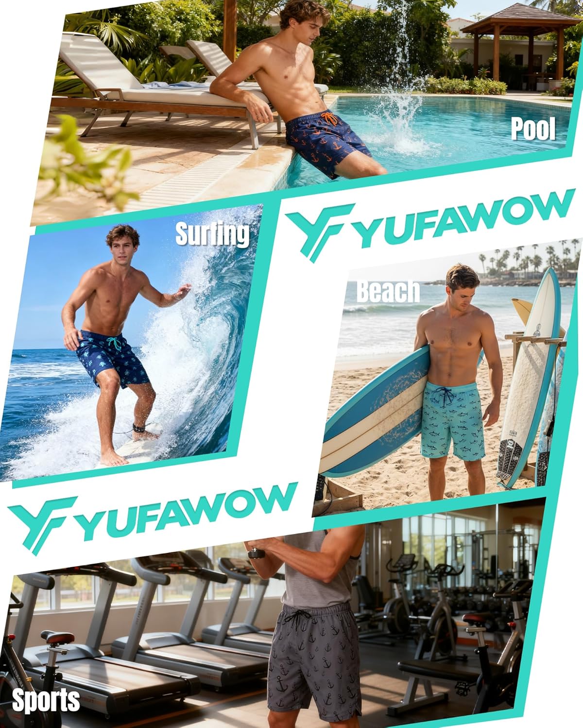 7 Inch Men Swim Trunks with Compression Breathable Liner Quick Dry Zipper Pockets for Pool Board Beach Cruise - Image 7