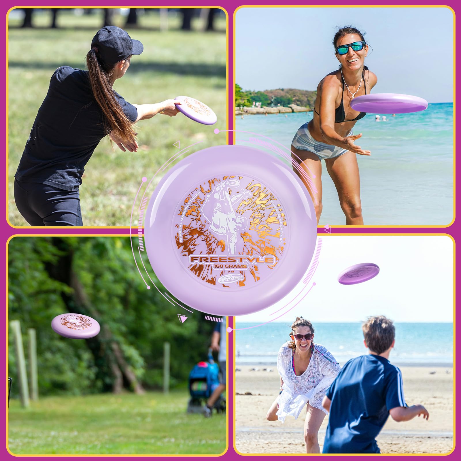 Wham-O Frisbee Freestyle Disc 160g 26,67cm PE Resistente e Flessibile per Spiaggia all'aperto