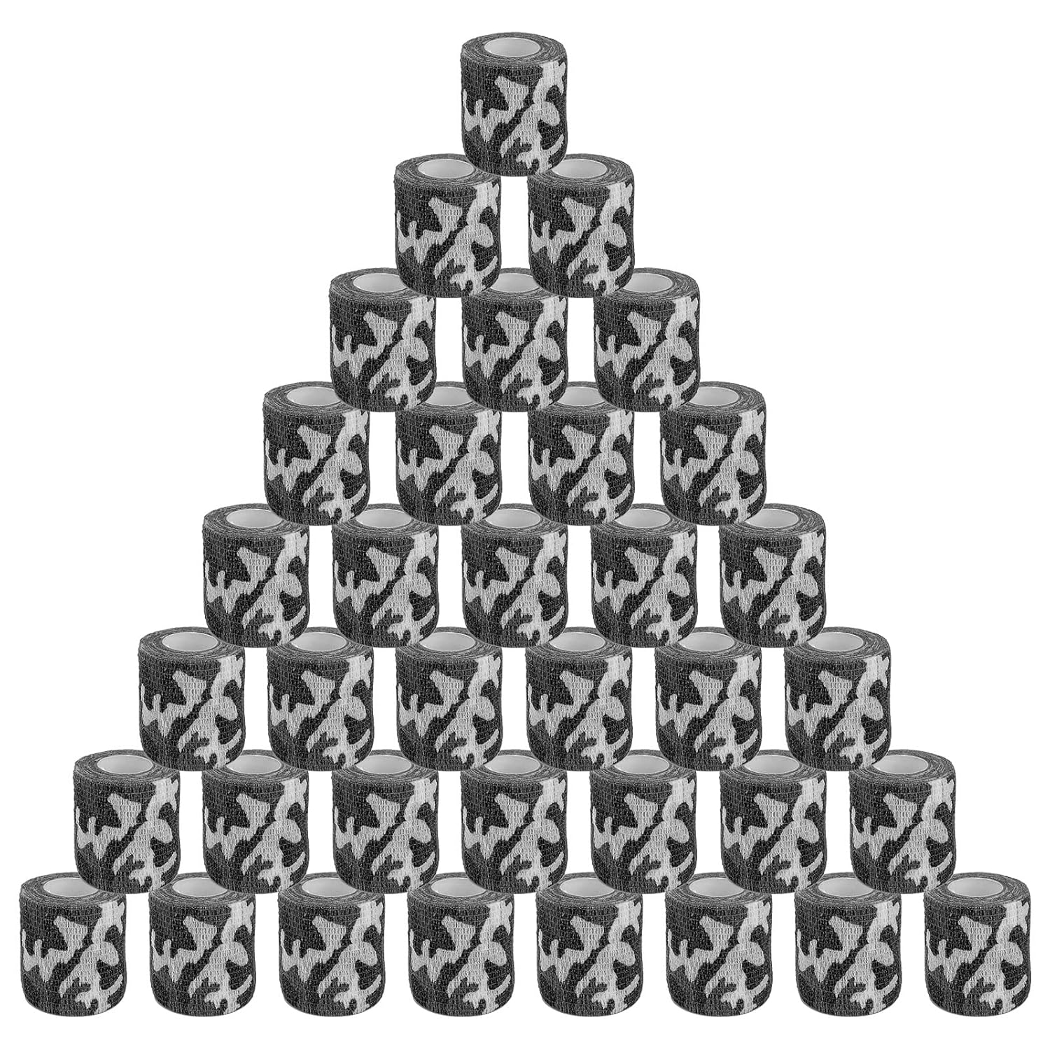VideoPUP 36PCS Tattoo Grip Cover Wrap,Black&White Camouflage Disposable Cohesive Tattoo Grip Cover Elastic Bandage Handle Grip Tube for Tattoo Machine Tattoo Grip Accessories