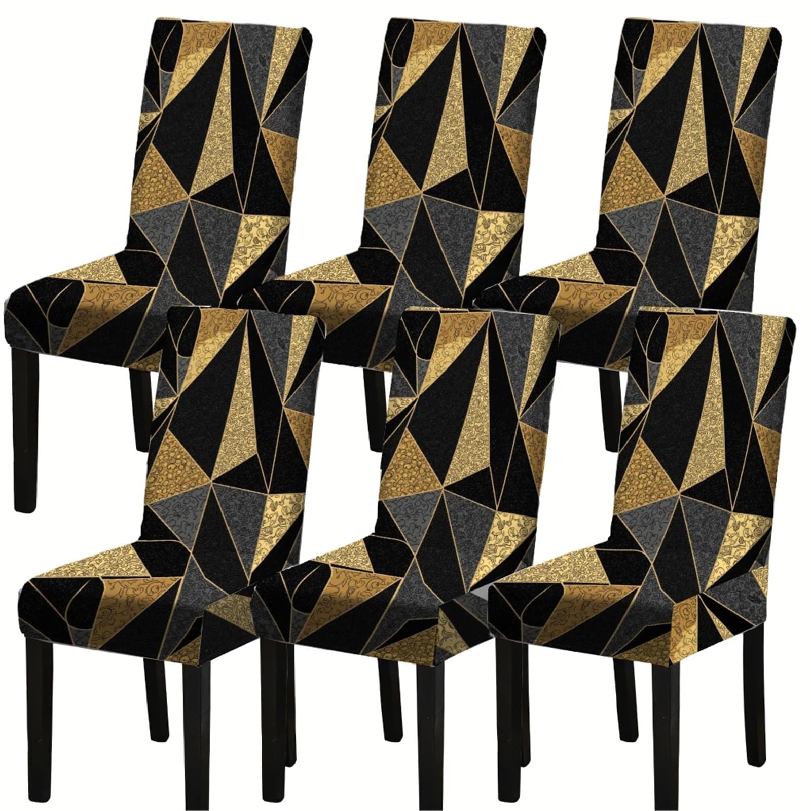 GCYEIDMA Printed Chair Covers Stretchy Printed Chair Covers Stretchable Kitchen Machine Washable Furniture Protectors For Party Hotel(6PCS)