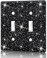 Vista 21 de Placas de pared, cubierta decorativa para interruptor de luz, cubiertas decorativas de tomacorrientes, diamantes de imitación plateados brillantes