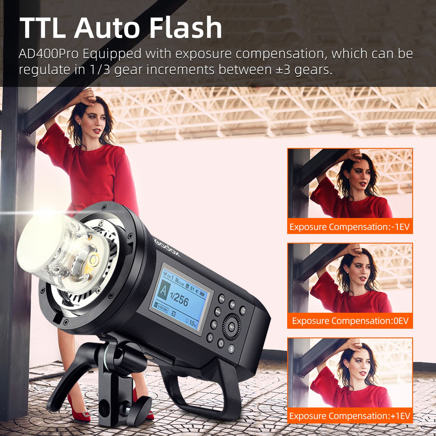 GODOX AD400 Pro TTL Flash Esterno 400W 1/8000 HSS 0,01-1s Tempo di riciclo 30W Lampada da modellazione Monolight Flash Strobo