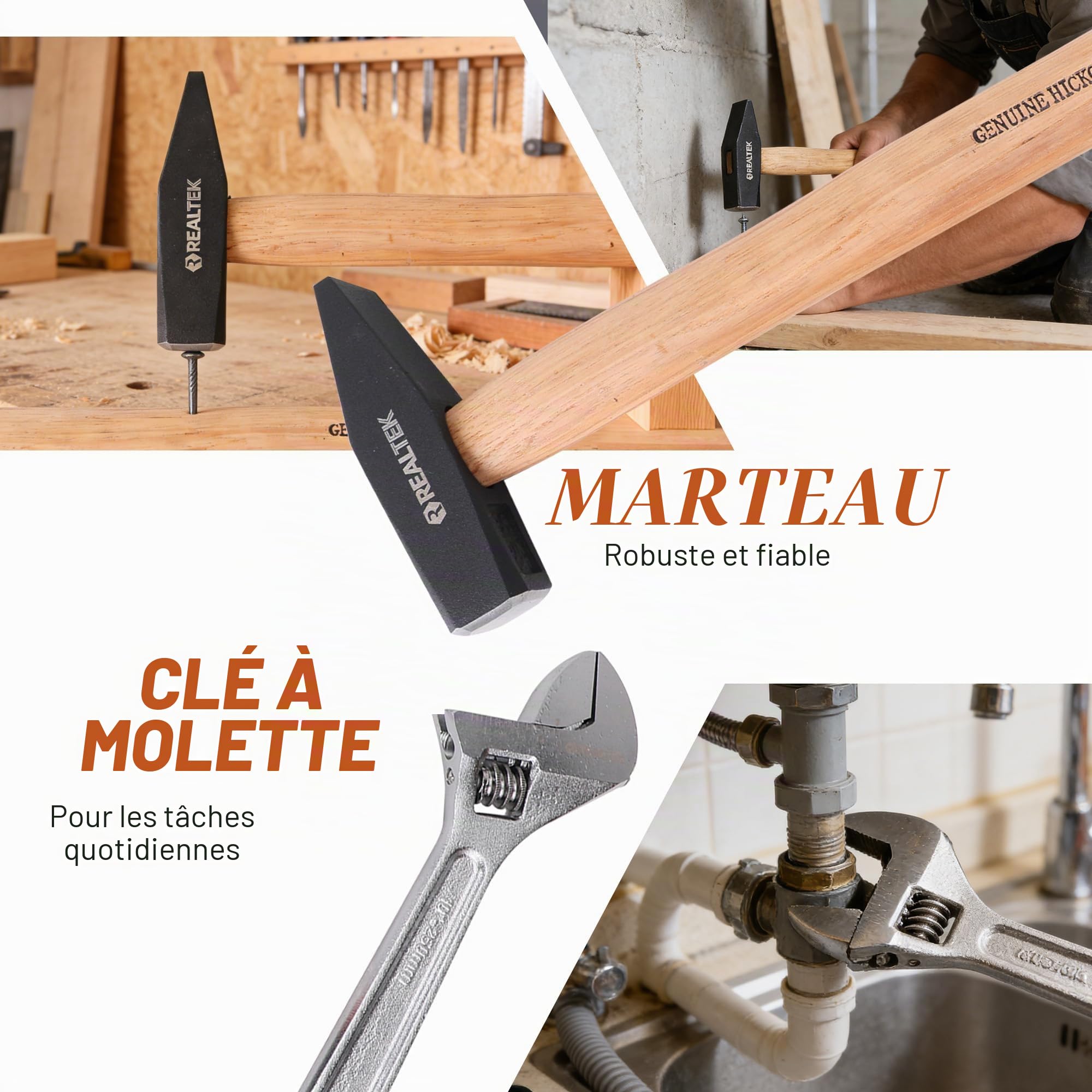 REALTEK Caisse a Outil, Boite a Outils Complete 100 pièces, Malette Outils